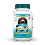 Source Naturals Wellness Formula : bouteille et gélules pour un soutien immunitaire potentiel.