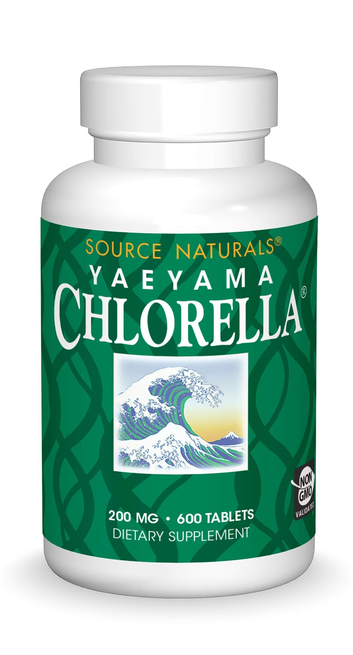 Source Naturals Yaeyama Chlorella flacon pratique pour l’intégration en routine.