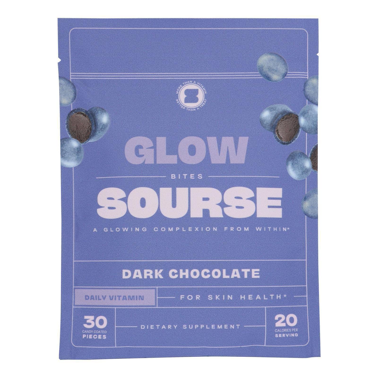 Bouchées Sourse Chocolat Noir Glow – collation sans gluten, végane et pratiques.