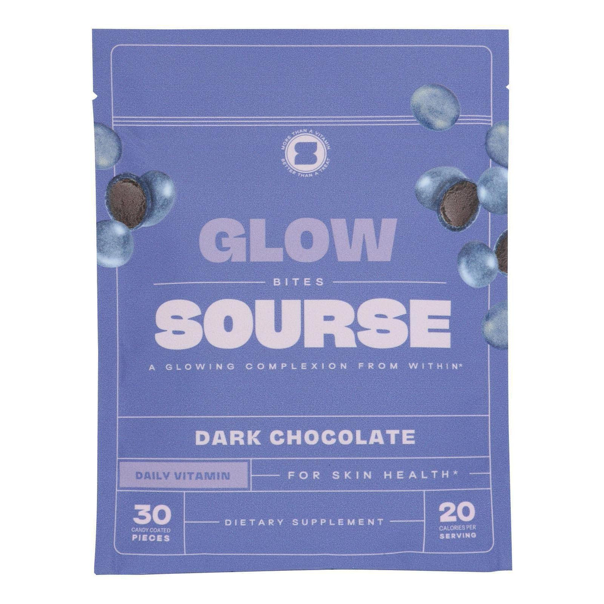 Bouchées Sourse Chocolat Noir Glow – collation sans gluten, végane et pratiques.
