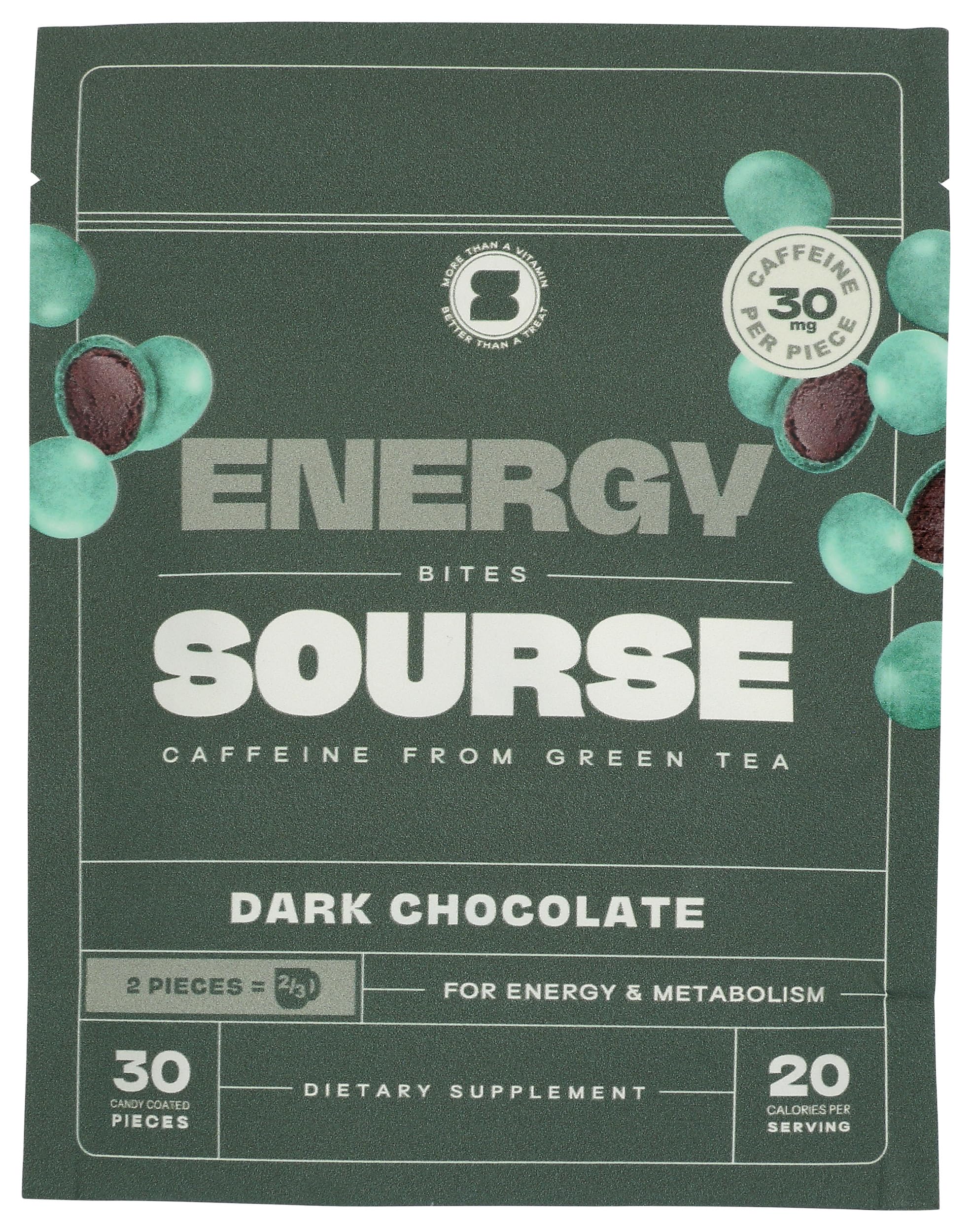 Bouchées énergie chocolat noir Sourse emballage prêt à consommer, parfaites pour un goûter rapide