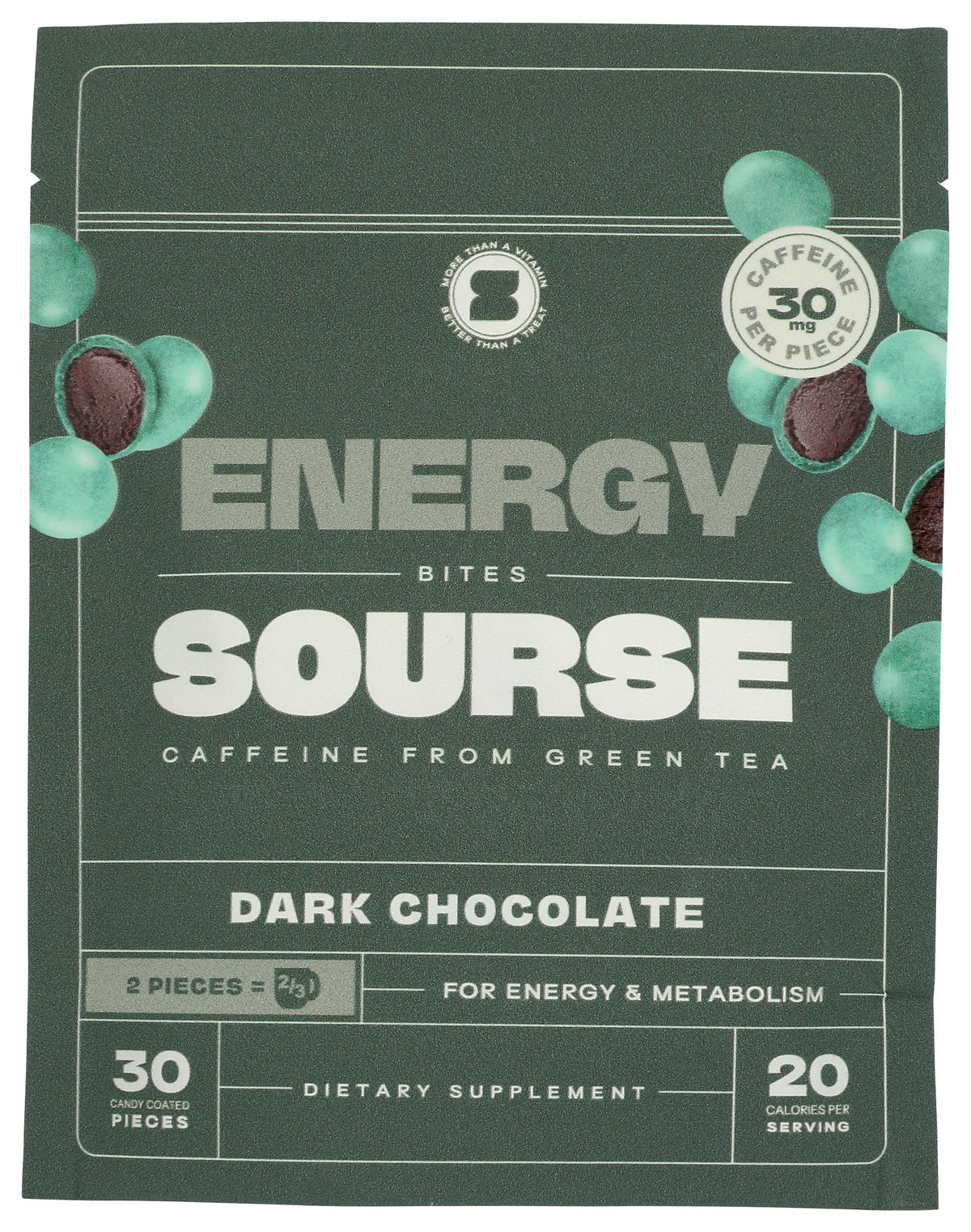 Bouchées énergie chocolat noir Sourse emballage prêt à consommer, parfaites pour un goûter rapide