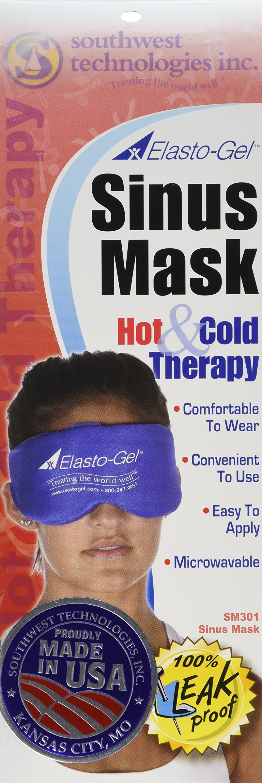 Southwest Technologies SM301 Elasto-Gel Sinus, premier plan du masque offrant un confort facial potentiel