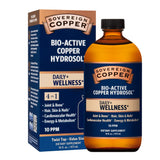 Sovereign Copper Hydrosol dans une bouteille en verre, pratique pour un apport quotidien.