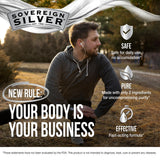 Sovereign Silver: brume fine prête à l'emploi pour vaporisation discrète.