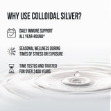 Étiquette claire Sovereign Silver affichant informations qualité et sécurité