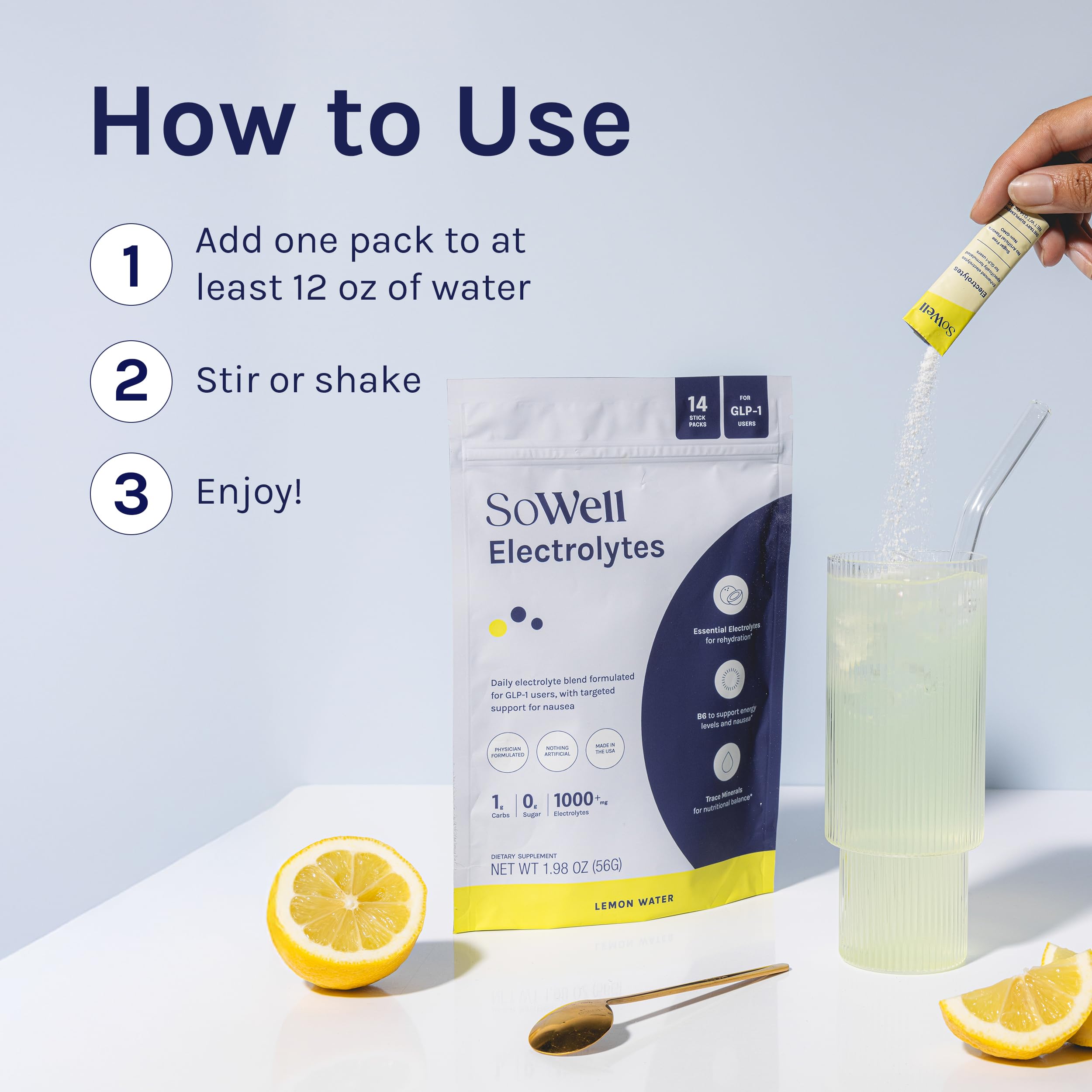 Sowell Electrolytes etiquette emballage: emballage pratique et clair.