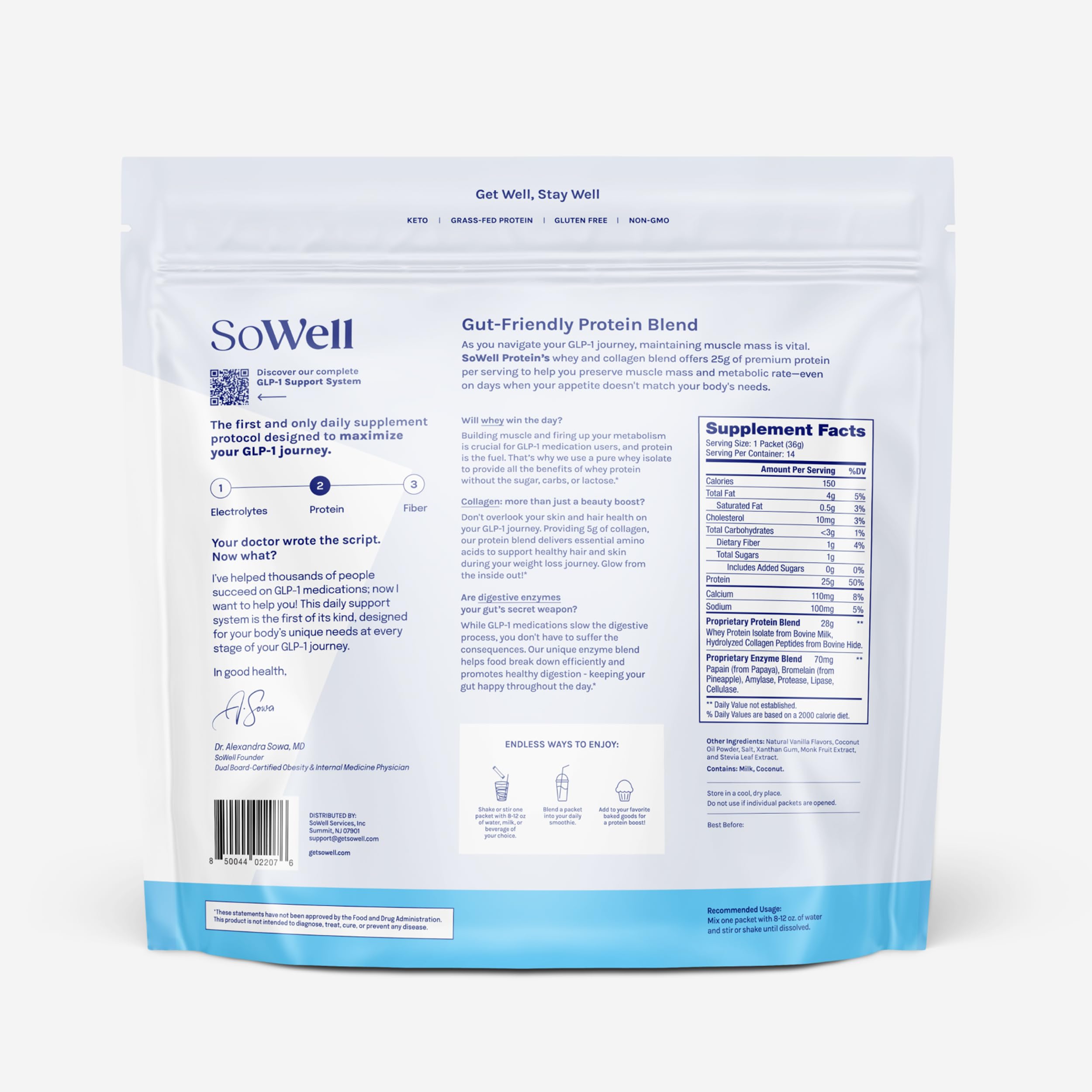 SoWell protéine vanille – doseur-cuillere pour portions constantes et faciles.