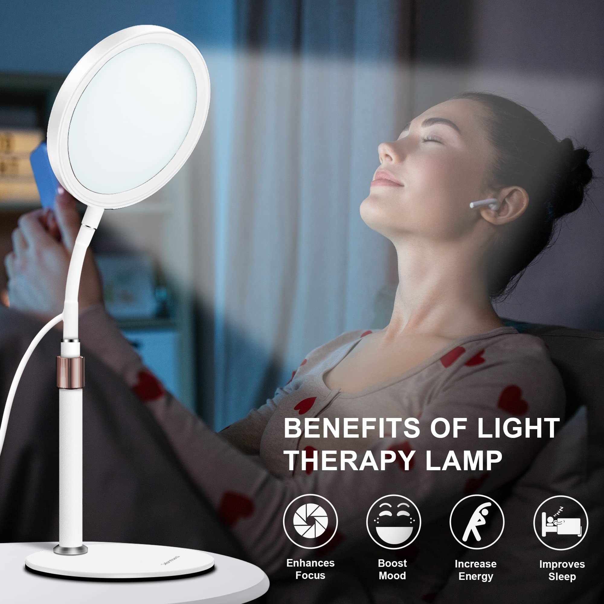 Lampe Sozapooty col de cygne reglable pour diriger la lumière.