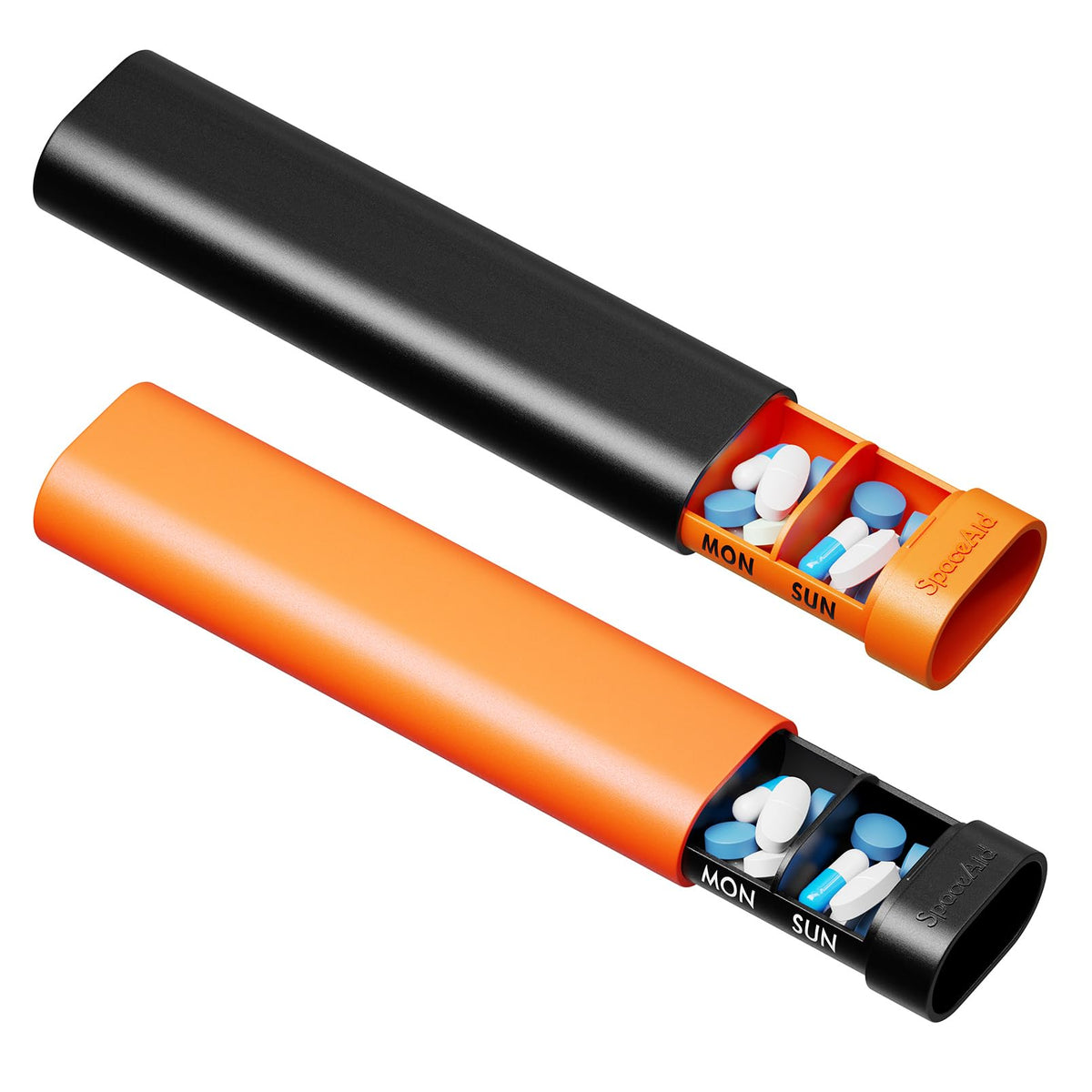 SpaceAid ensemble de deux boîtes pilules pour l'organisation hebdomadaire.
