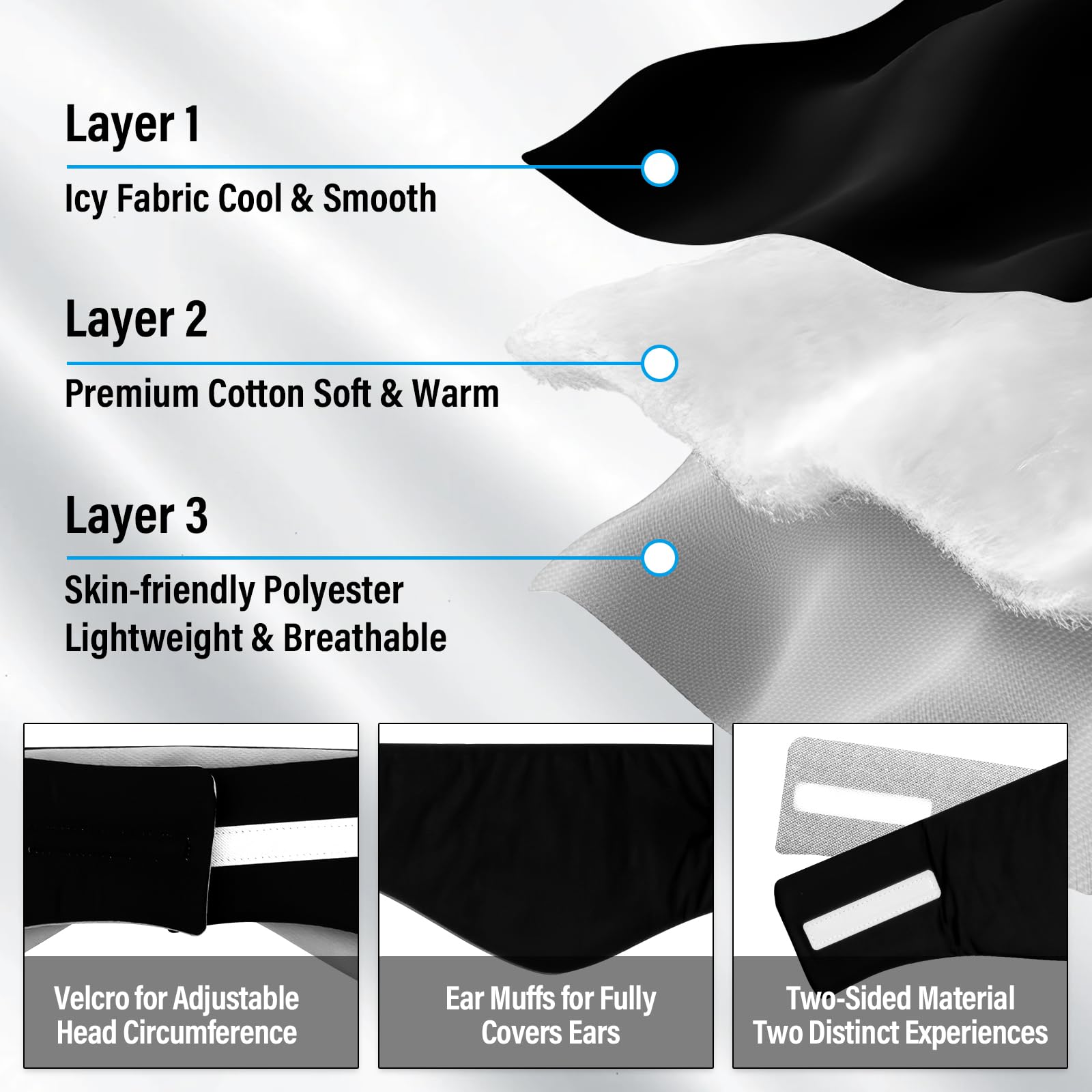 SpacePower bandeau-ajustable-sommeil offre un ajustement sûr pour toutes les tailles.