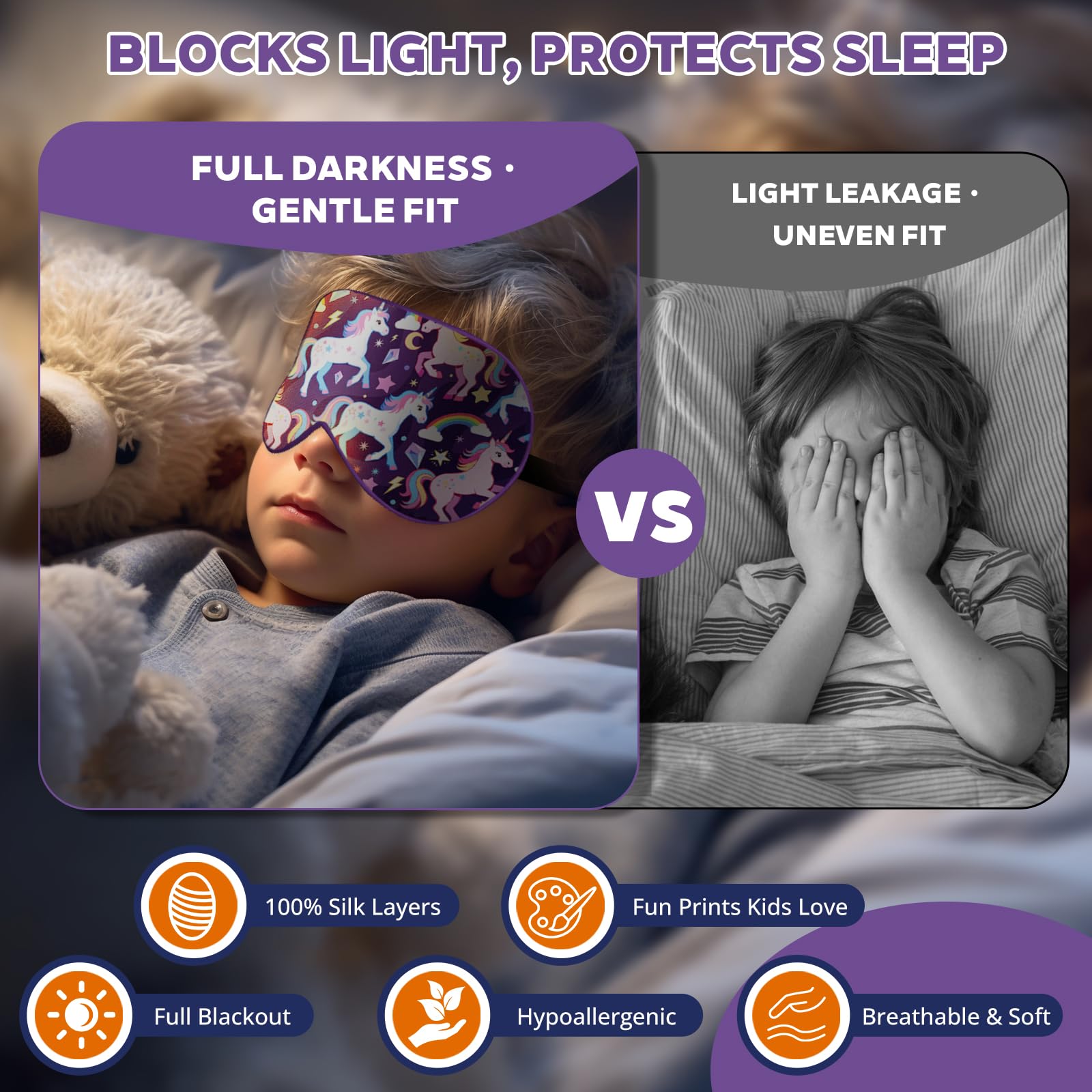 Masque SpacePower pour enfant avec bande réglable et élastique doux pour un ajustement sûr.
