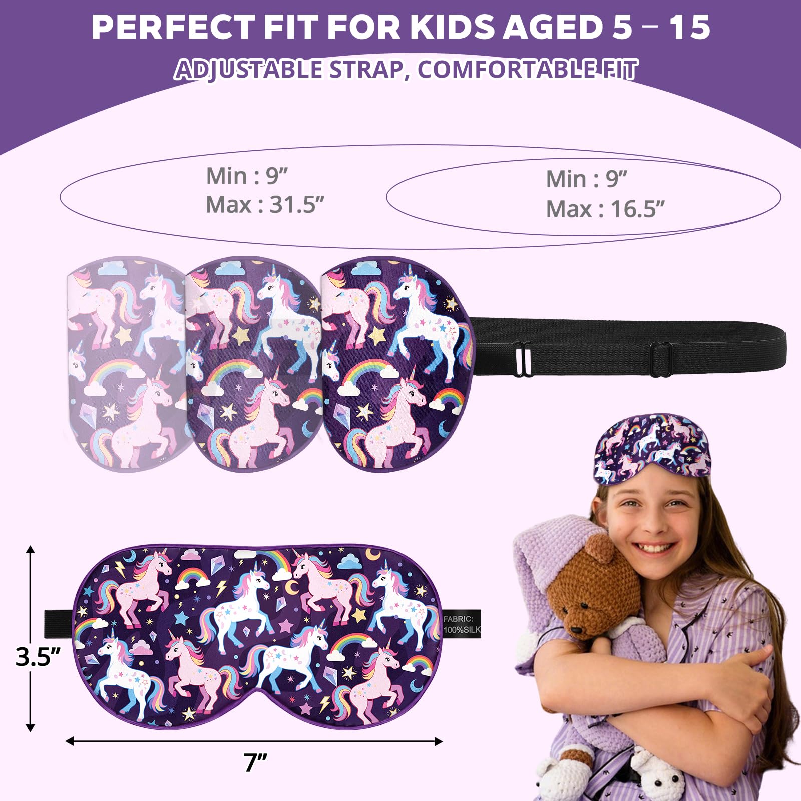 Masque SpacePower en voyage pour enfant, léger et portable pour dormir en déplacement.