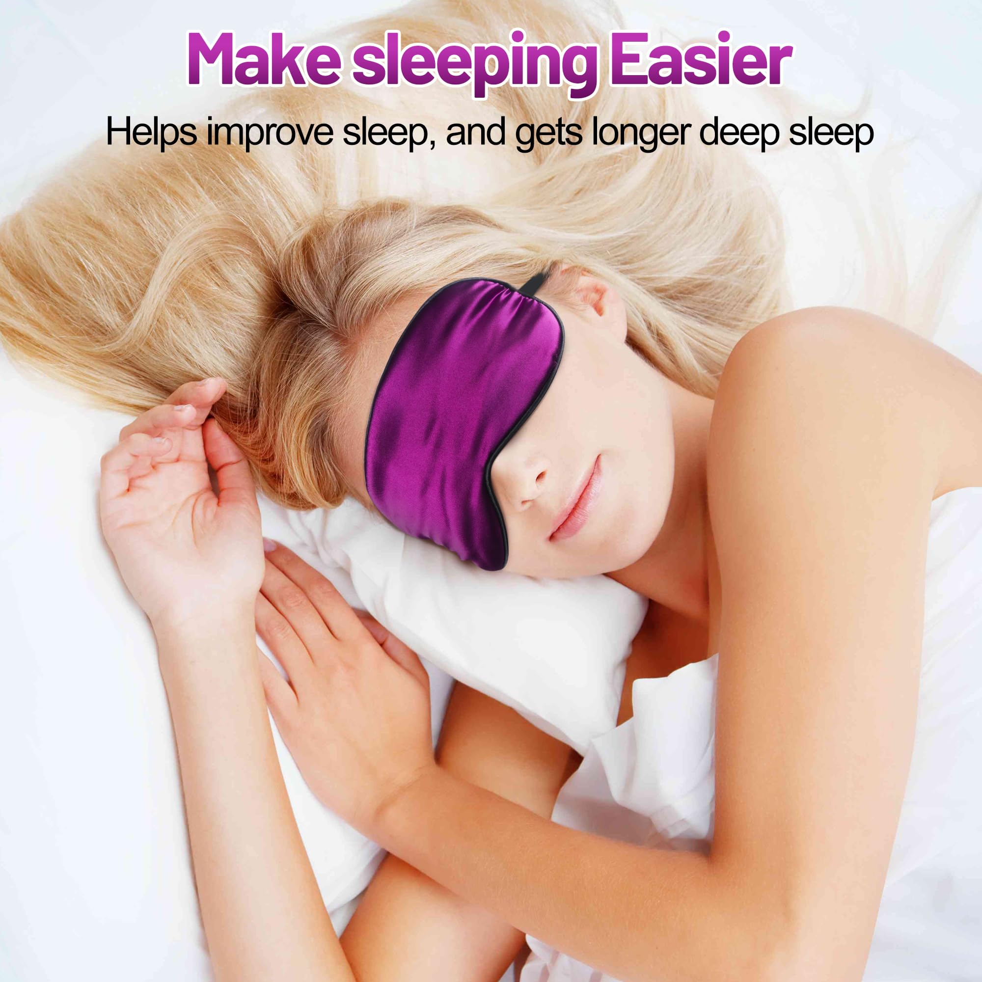 Spacepower masque en soie bloque la lumière pour réveil plus frais et reposé