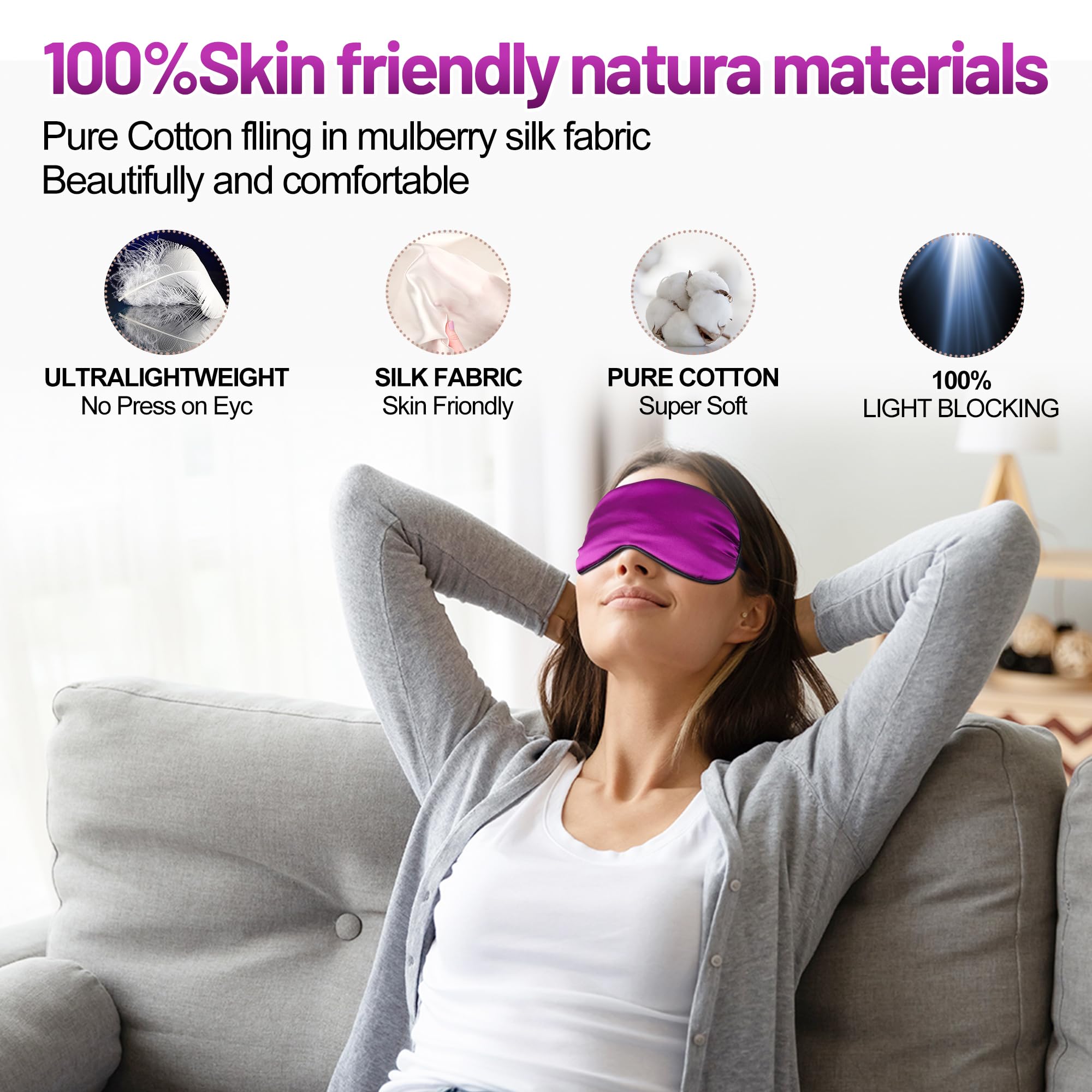 Spacepower masque soie léger et respirant pour un confort nocturne durable