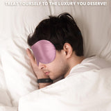 SpacePower masque soie rose 22momme, design sans pression pour dormir sur le côté