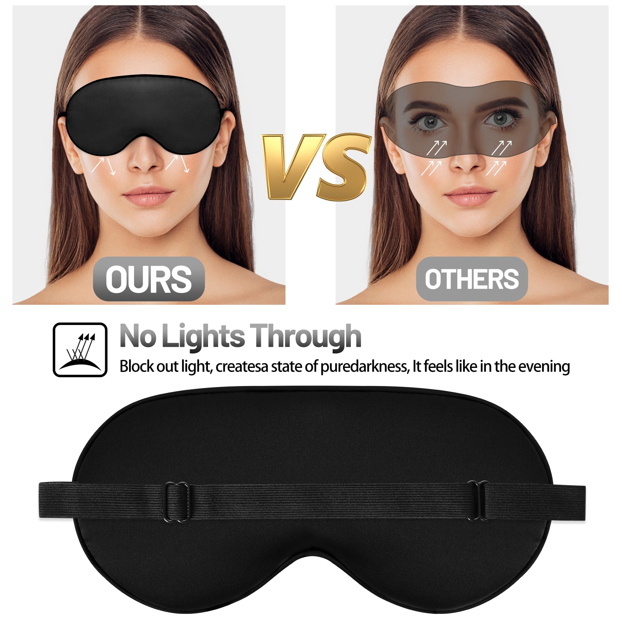 SpacePower masque soie sommeil anti-lumière : bloque la lumière pour des siestes plus efficaces.