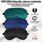 SpacePower masque soie sommeil bande elastique ajustable : maintien sûr sans pression.