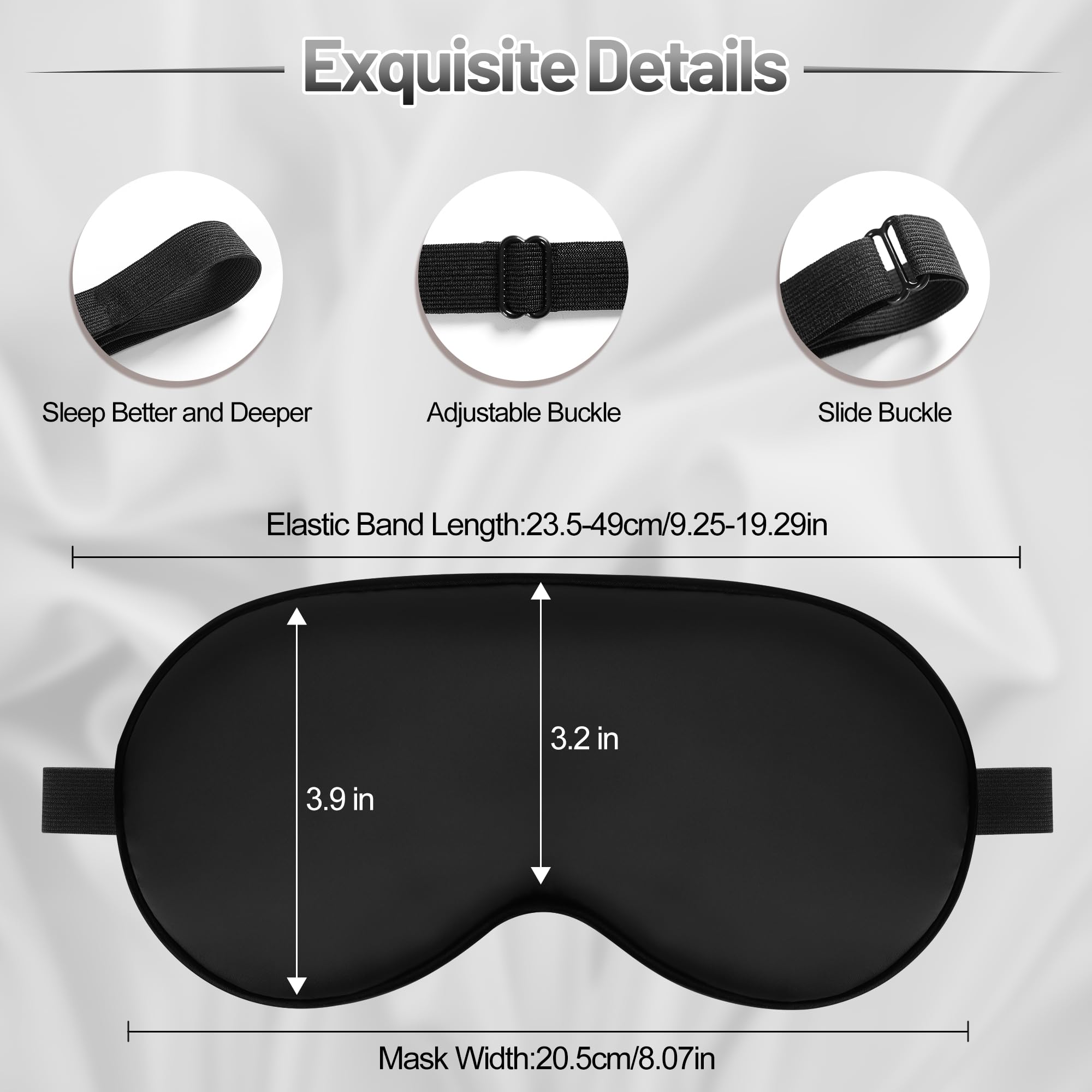SpacePower masque soie sommeil détails tissu soie : douceur sur la peau pendant le repos.