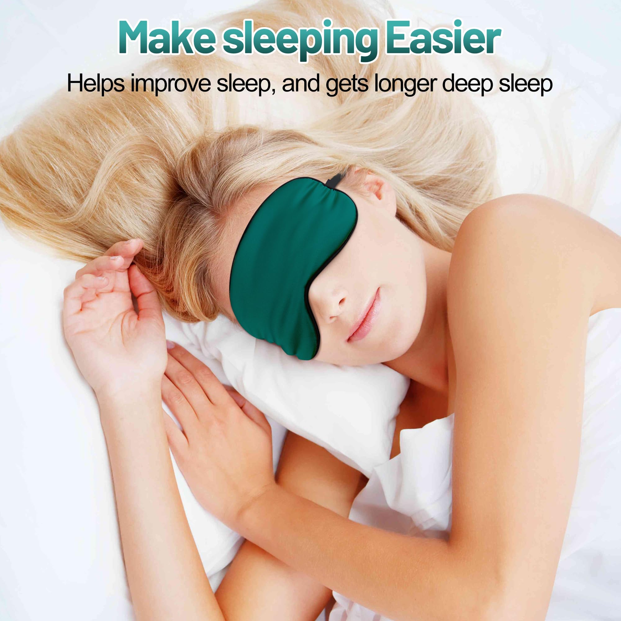 SpacePower masque sommeil avec bande élastique réglable, ajustement sûr.