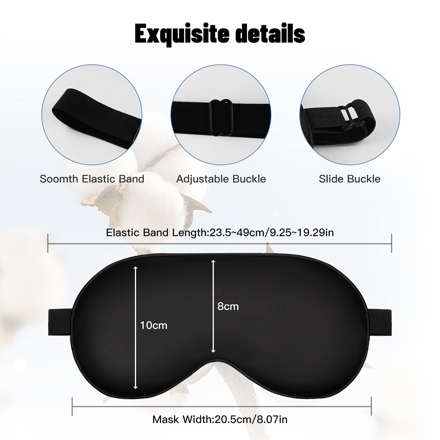 SpacePower masque-sommeil léger, design mince pour voyage et sieste.