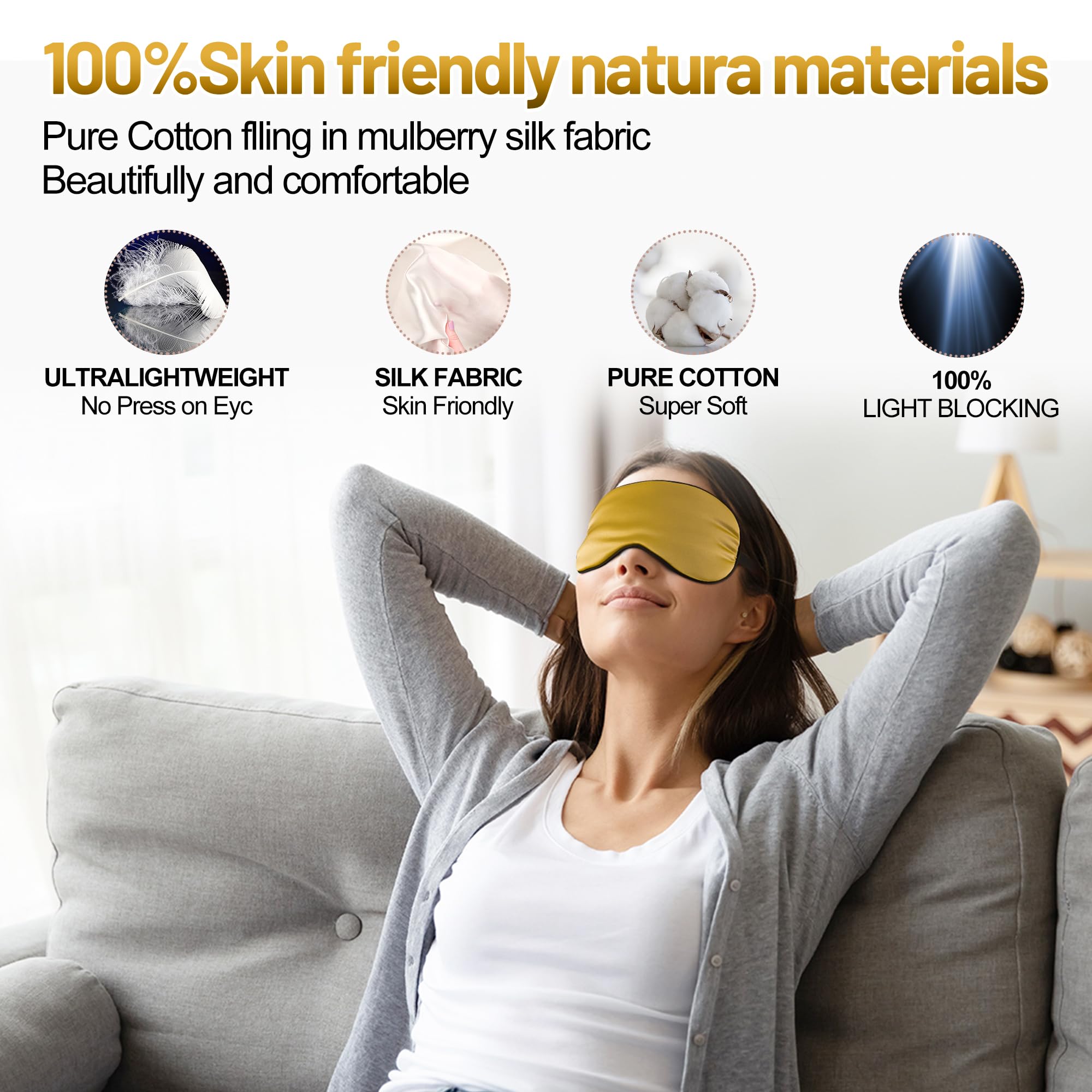 Spacepower masque sommeil nuit douce, noirceur efficace pour repos.