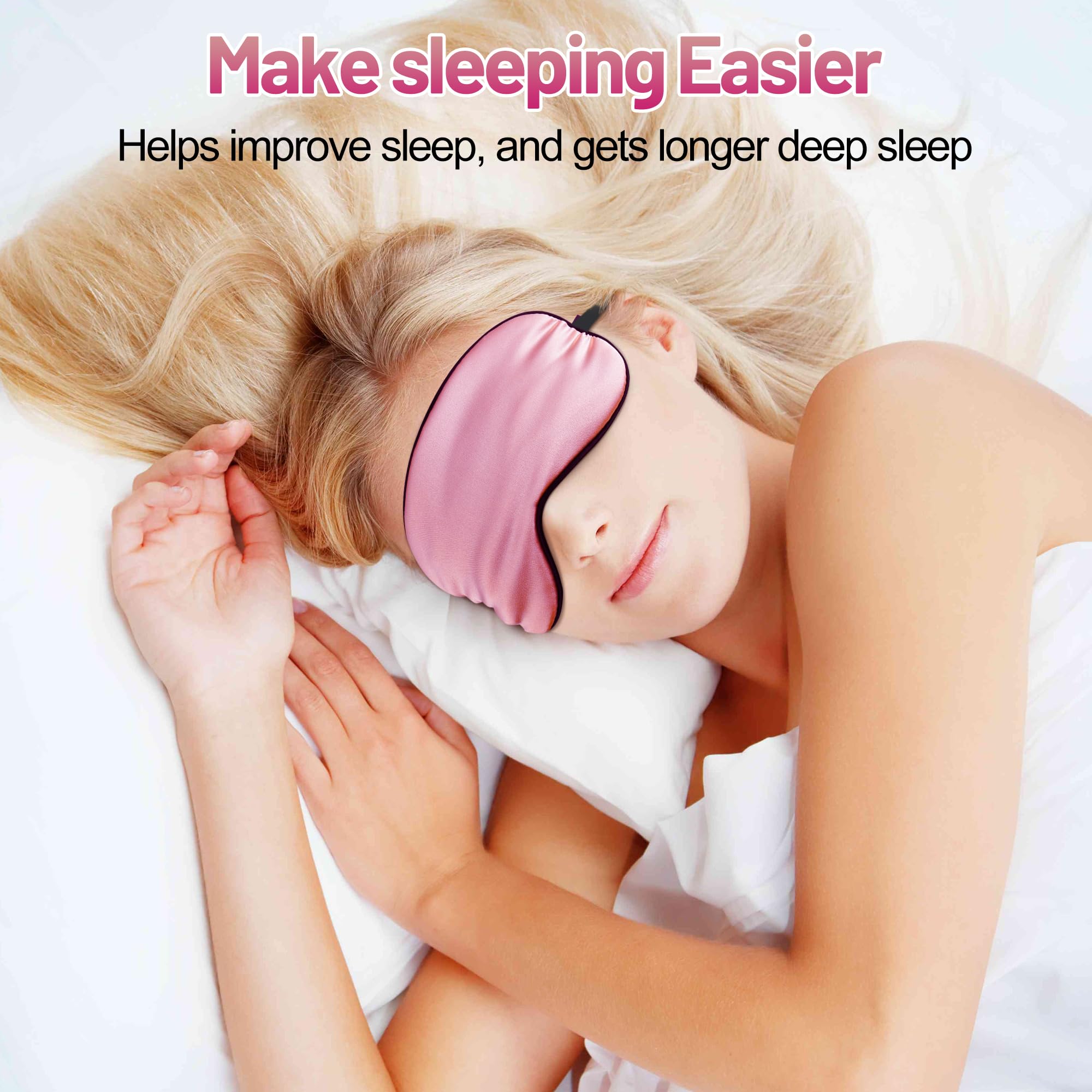 Spacepower masque en soie, design contour doux évite les frottements nocturnes.