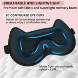 SpacePower masque yeux en nylon soie, toucher doux et hypoallergénique.