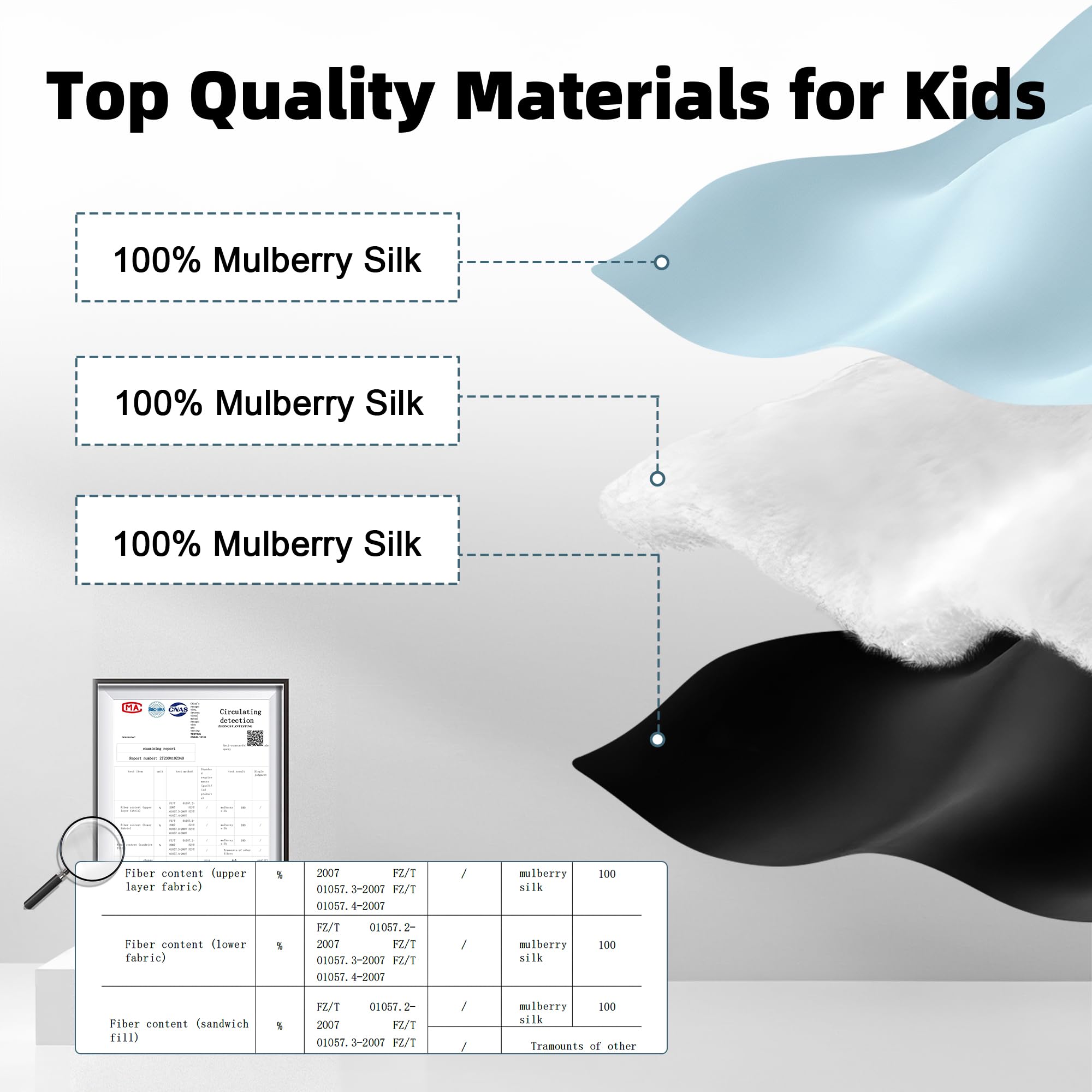 SpacePower masque yeux soie pour enfant, vue arrière, bande ajustable confortable.