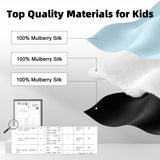 SpacePower masque yeux soie pour enfant, vue arrière, bande ajustable confortable.