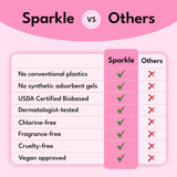 Sparkle protège-slips design stay-in-place : protection fiable avec les ailes.
