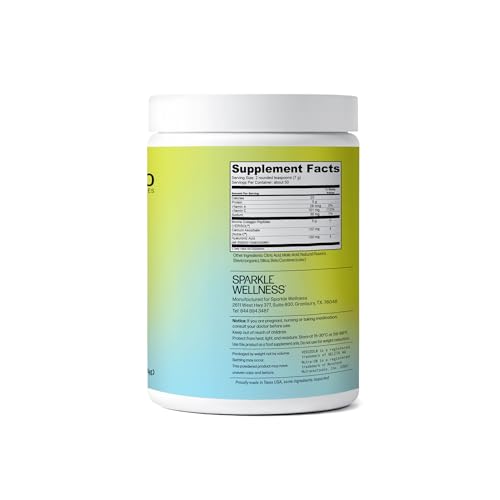 Poudre VERISOL tropical dans un smoothie, soutien potentiel des cheveux et ongles.