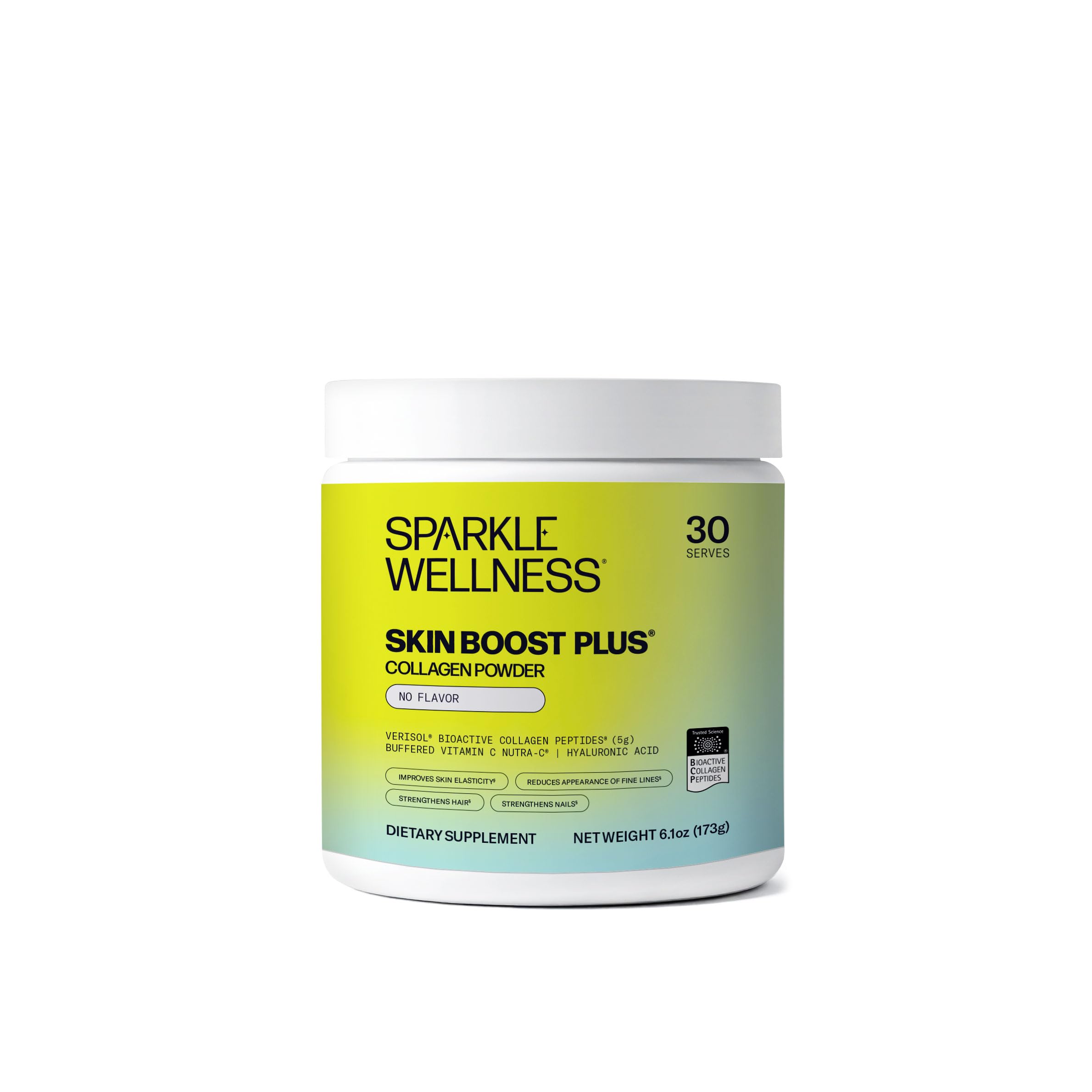 Sparkle Wellness VERISOL collagene en poudre, flacon visible, soutien potentiel a l hydratation cutanée