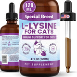 Special Breed L-Lysine pour chats – gouttes faciles à ajouter pour soutenir les défenses.