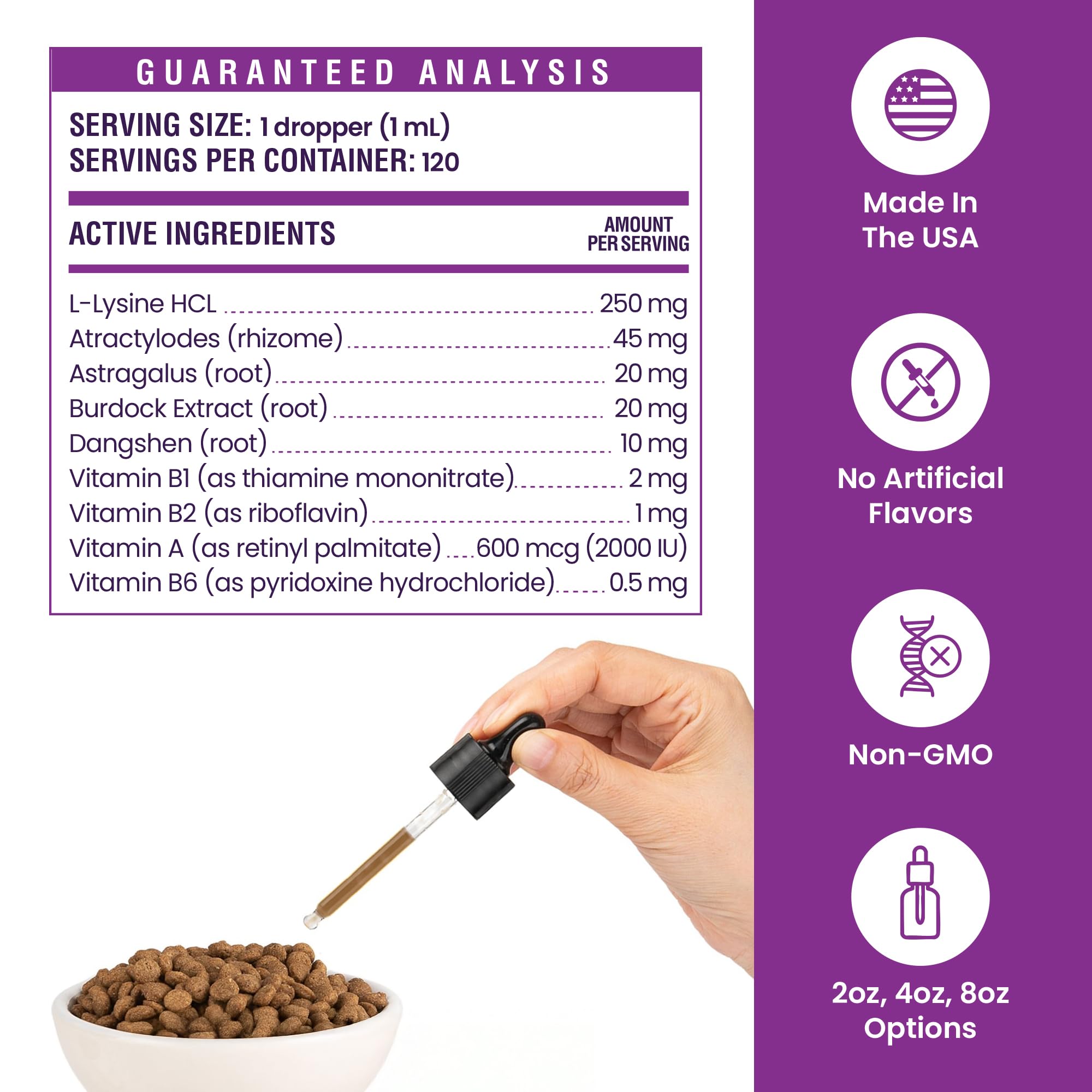 Special Breed L-Lysine chat – fabriqué aux États-Unis sans OGM ni arômes artificiels.