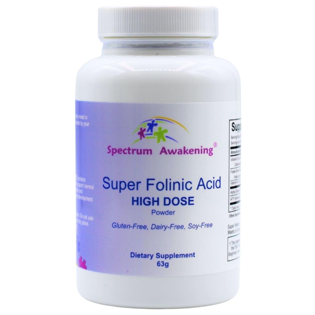 Spectrum Awakening Acide folinique haute dose en poudre dans le pot, soutien potentiel du langage.