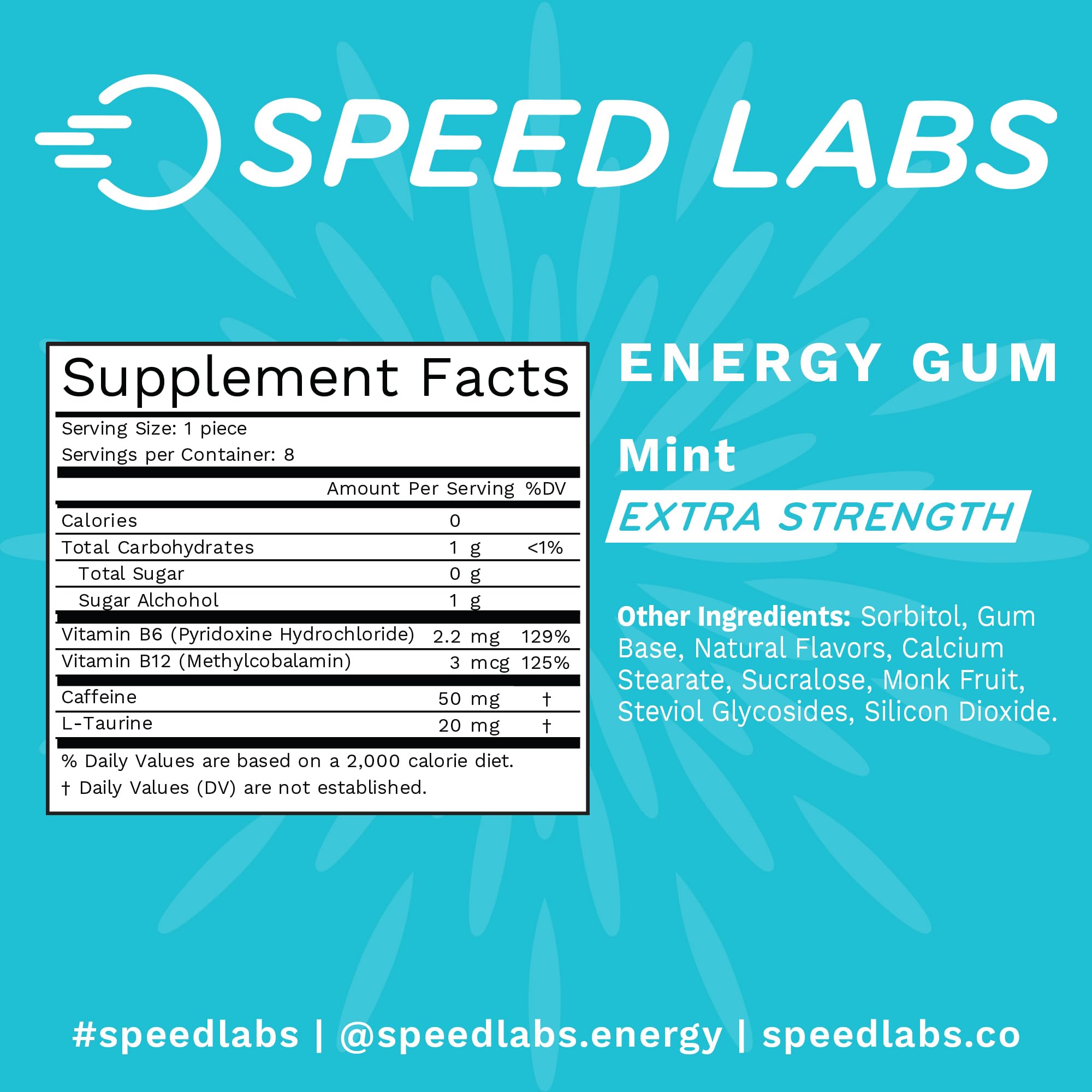 Speed Labs Gomme Caféine Menthe — démarrage rapide grâce à l’absorption sublinguale