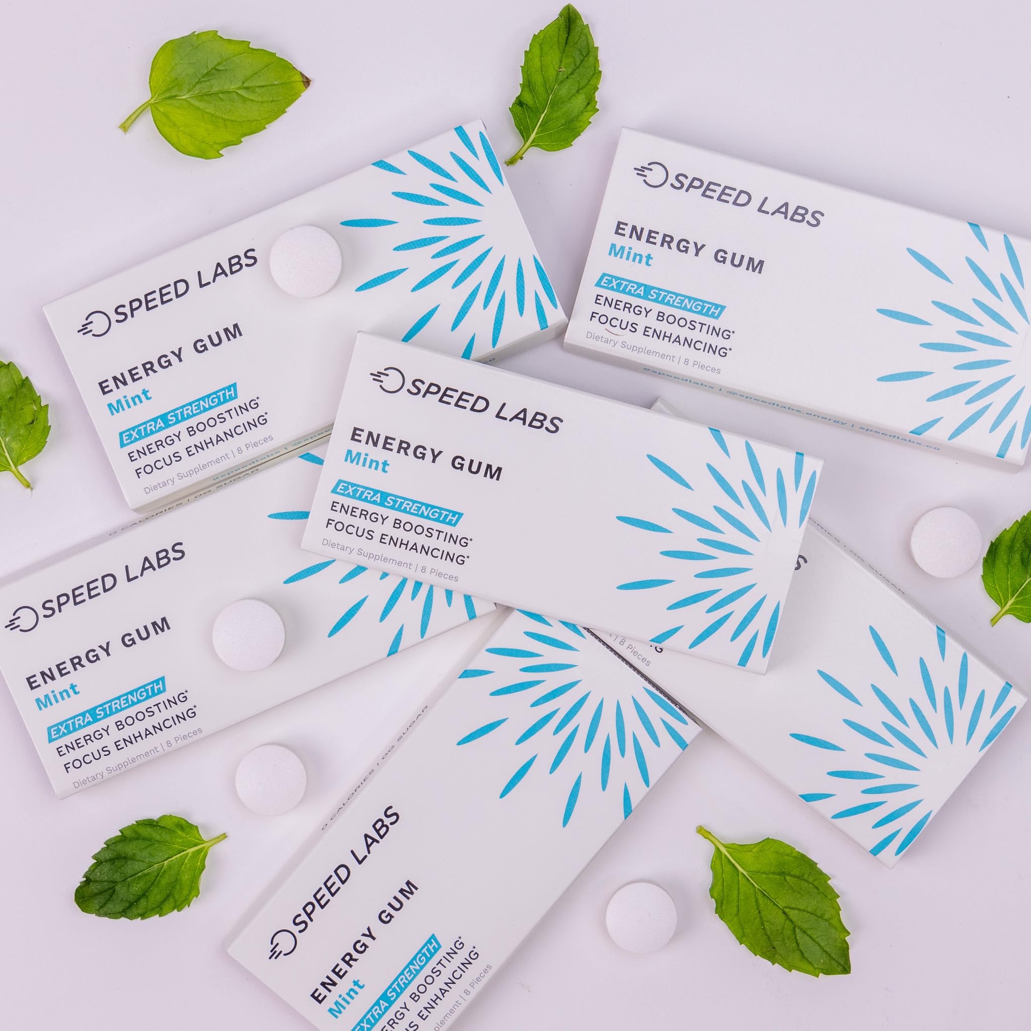 Speed Labs Gomme Caféine Menthe — zéro calorie et sans gluten pour un usage quotidien