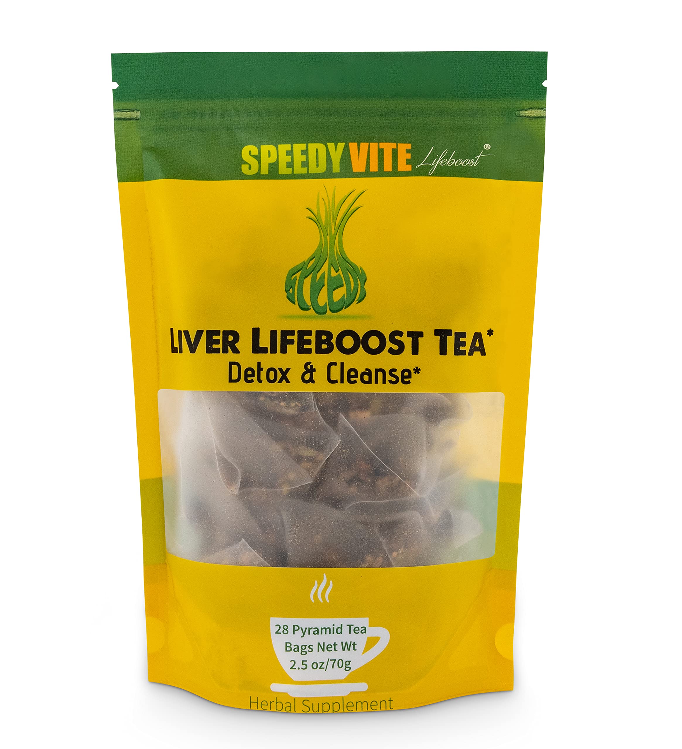 SpeedyVite Détox Thé emballage 28 sachets prêt à l'emploi pour routine bien-être.