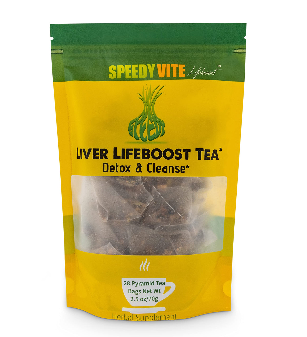 SpeedyVite Détox Thé emballage 28 sachets prêt à l'emploi pour routine bien-être.
