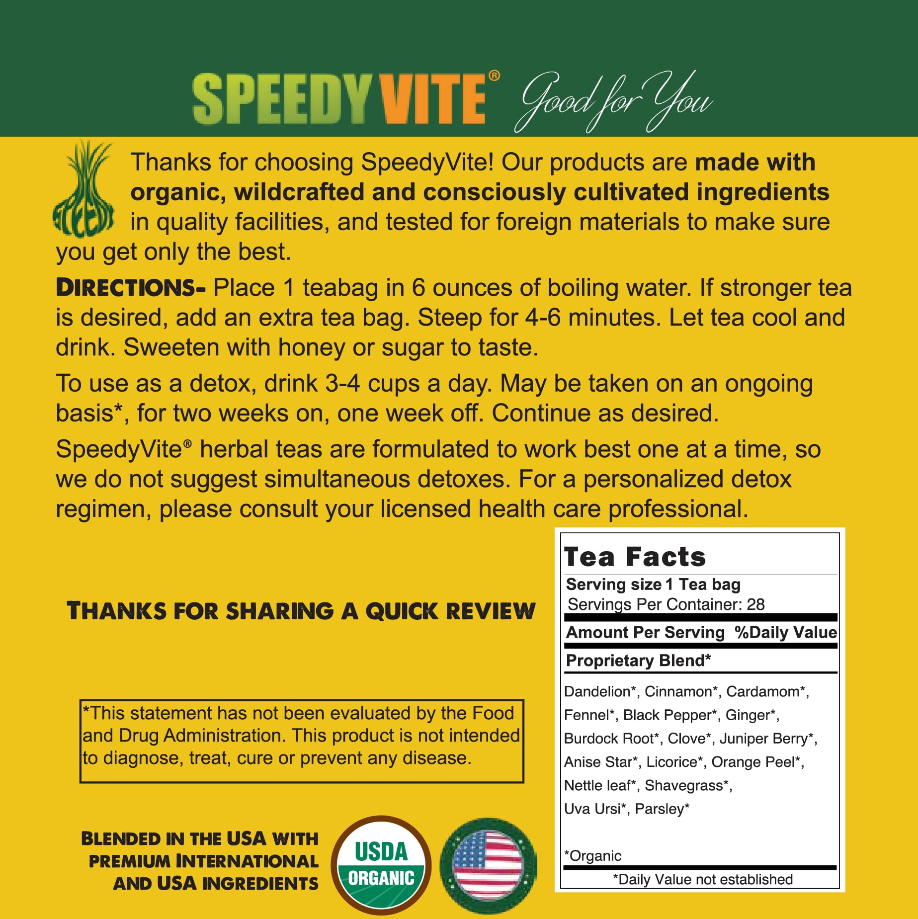 SpeedyVite Détox Thé tasse prête à infuser, expérience aromatique et facile.