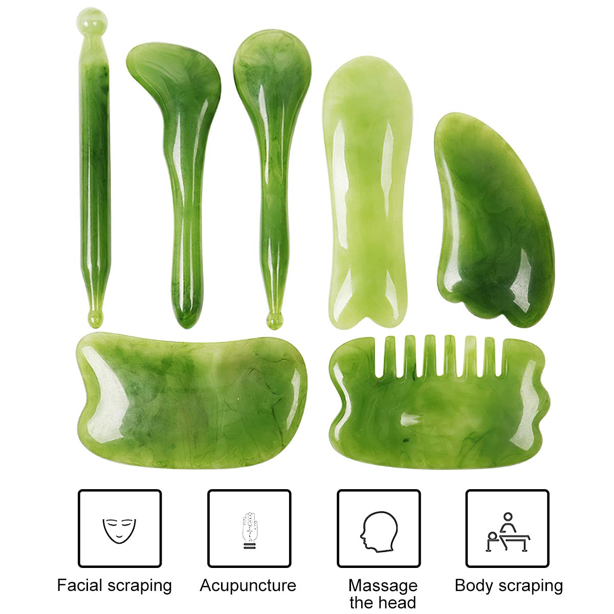 SPENCER Gua Sha résine naturelle, outil durable pour sessions quotidiennes.