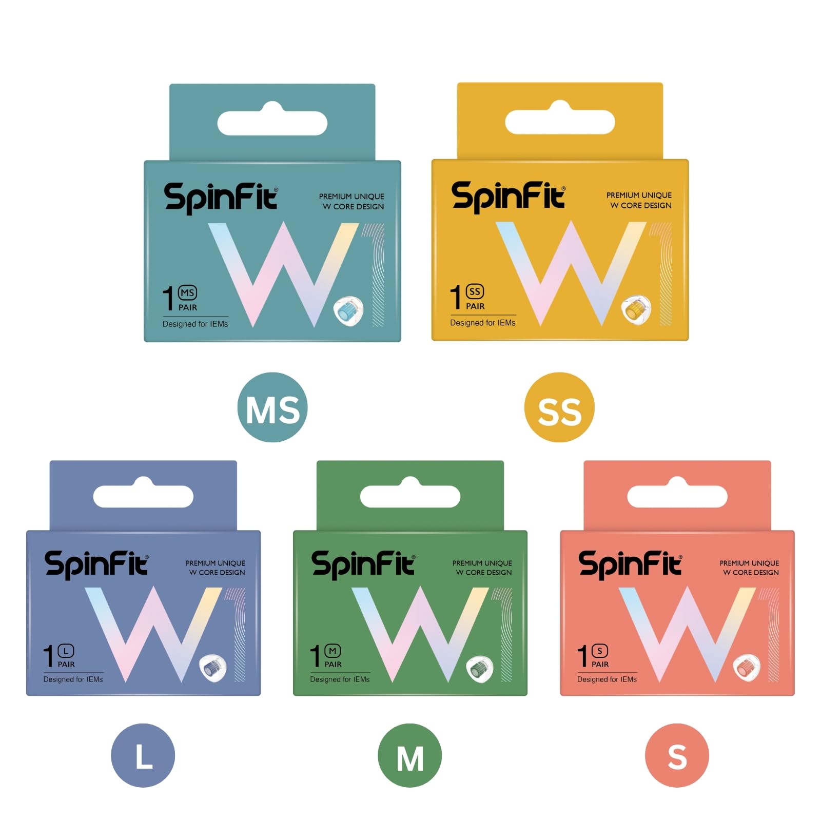 SpinFit W1 core en double forme en W assure stabilité et ajustement.
