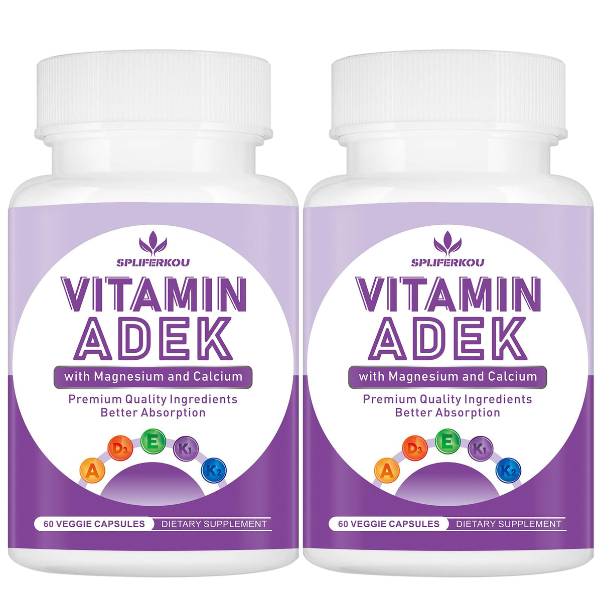 Spliferkou ADEK vitamines dans la bouteille, soutien nutritionnel quotidien.