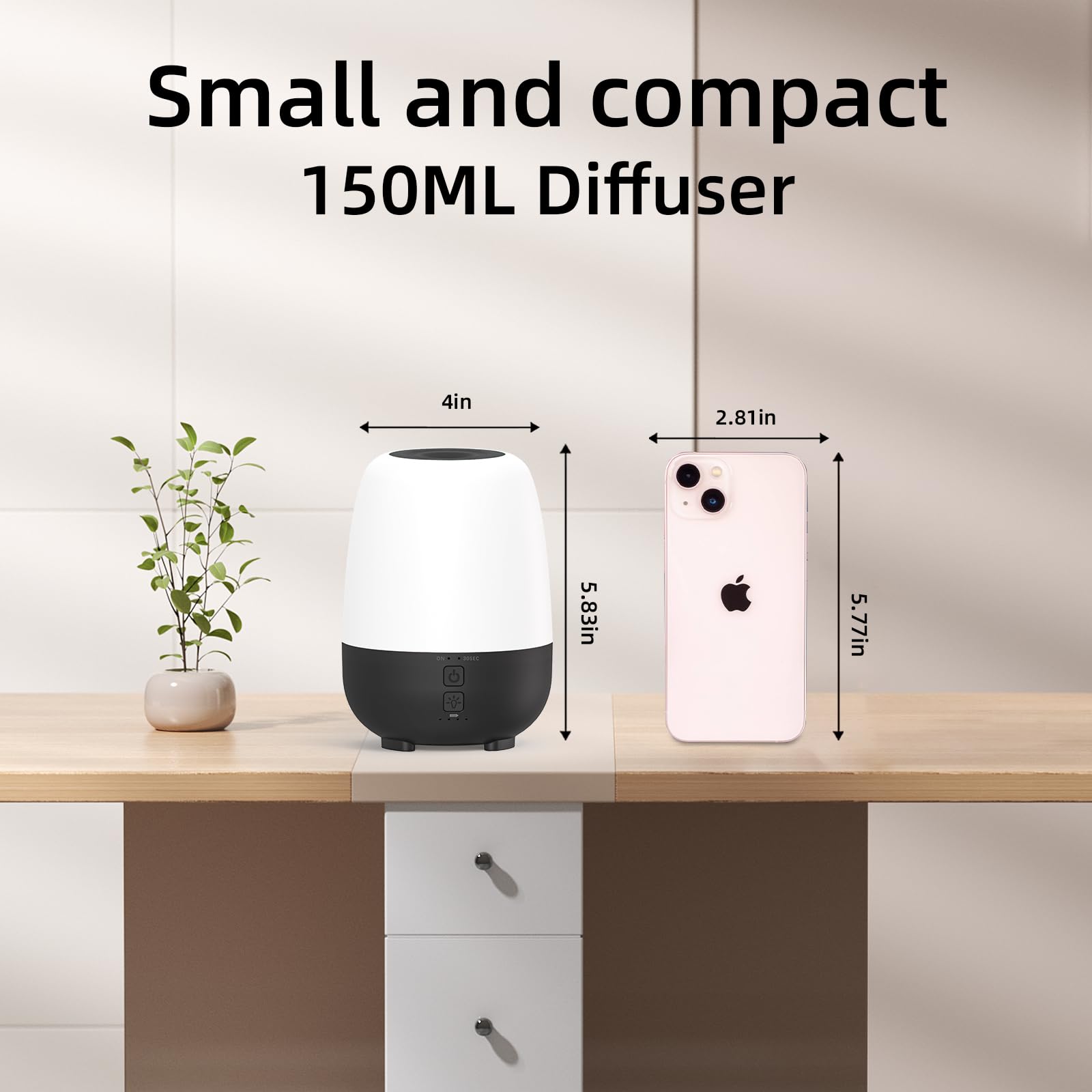 SPLITSKY diffuseur avec ambiance lumineuse à 7 couleurs LED, ambiance douce.