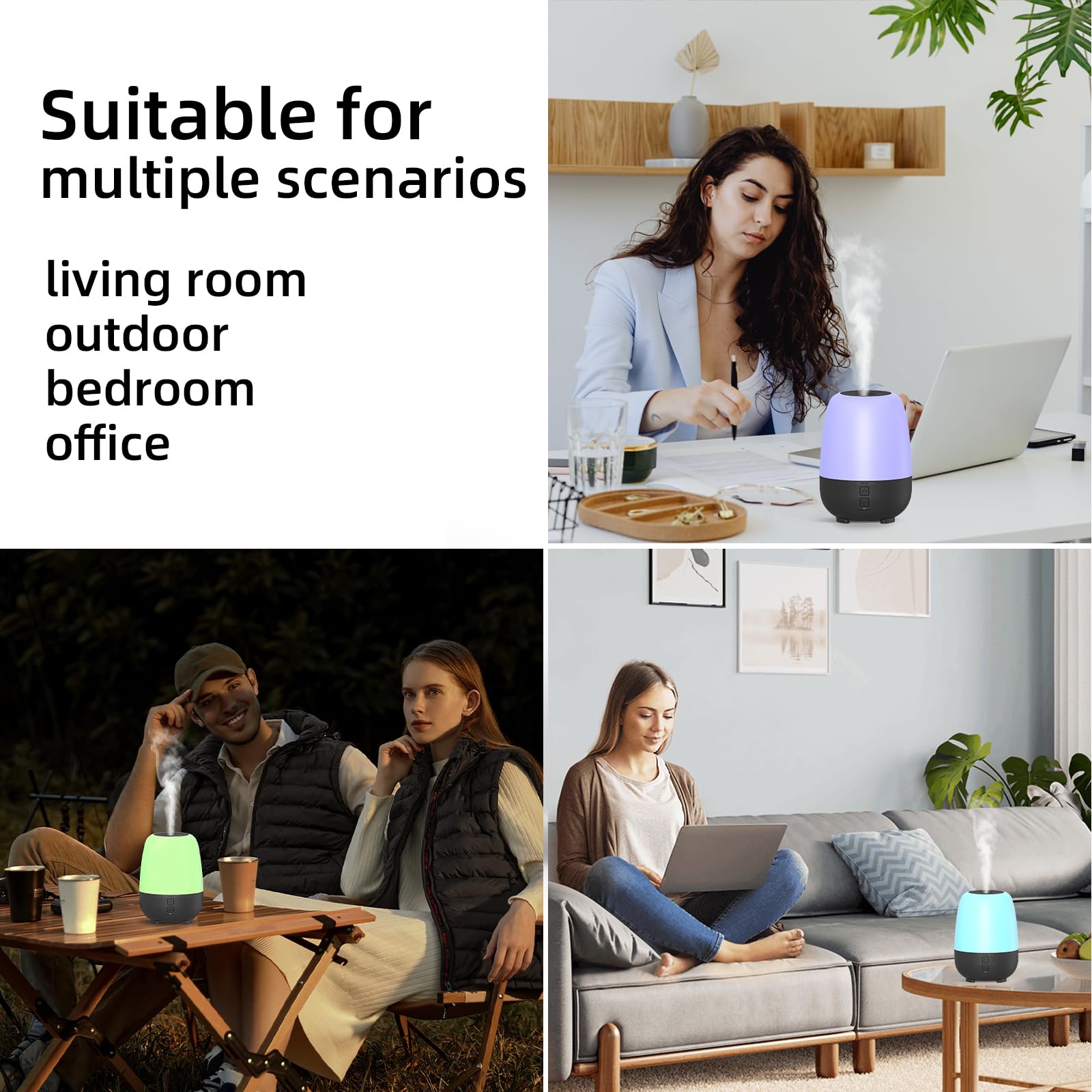 SPLITSKY diffuseur avec veilleuse LED pour ambiance nocturne apaisante.