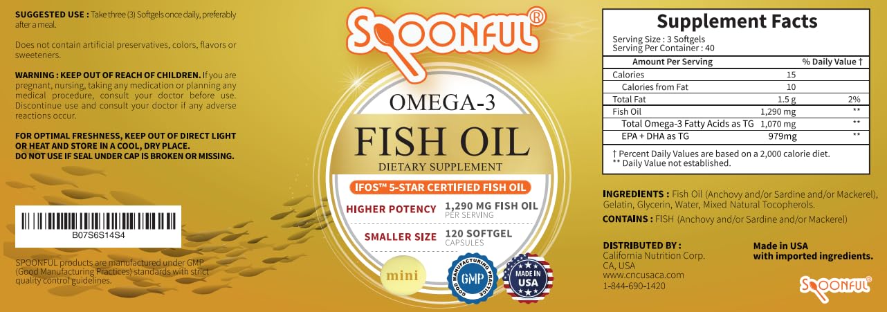 Spoonful Mini Omega3 - certification iFOS: pureté et fraîcheur garanties.