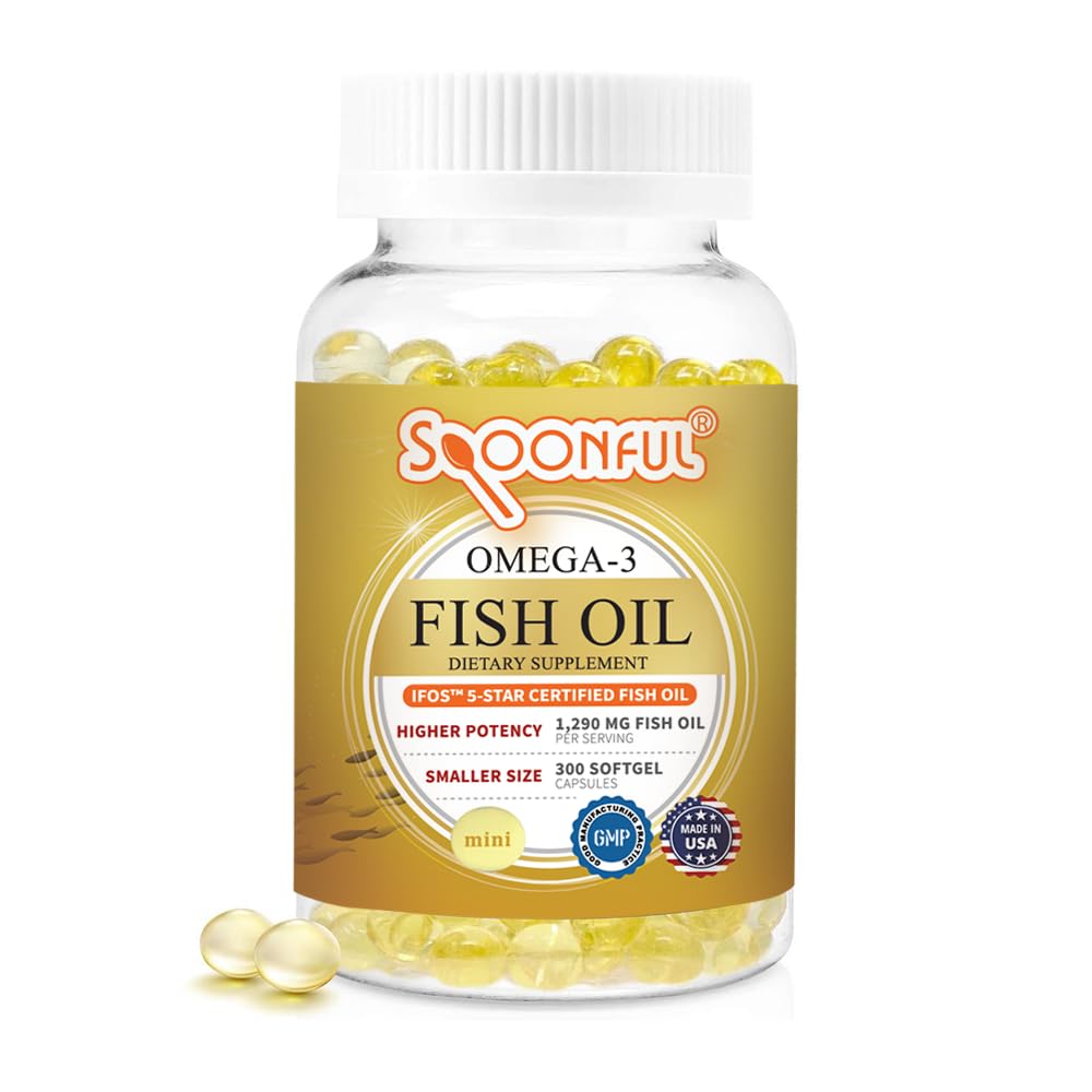 Spoonful Omega3 Mini - Bouteille visible, capsules faciles à avaler au quotidien.