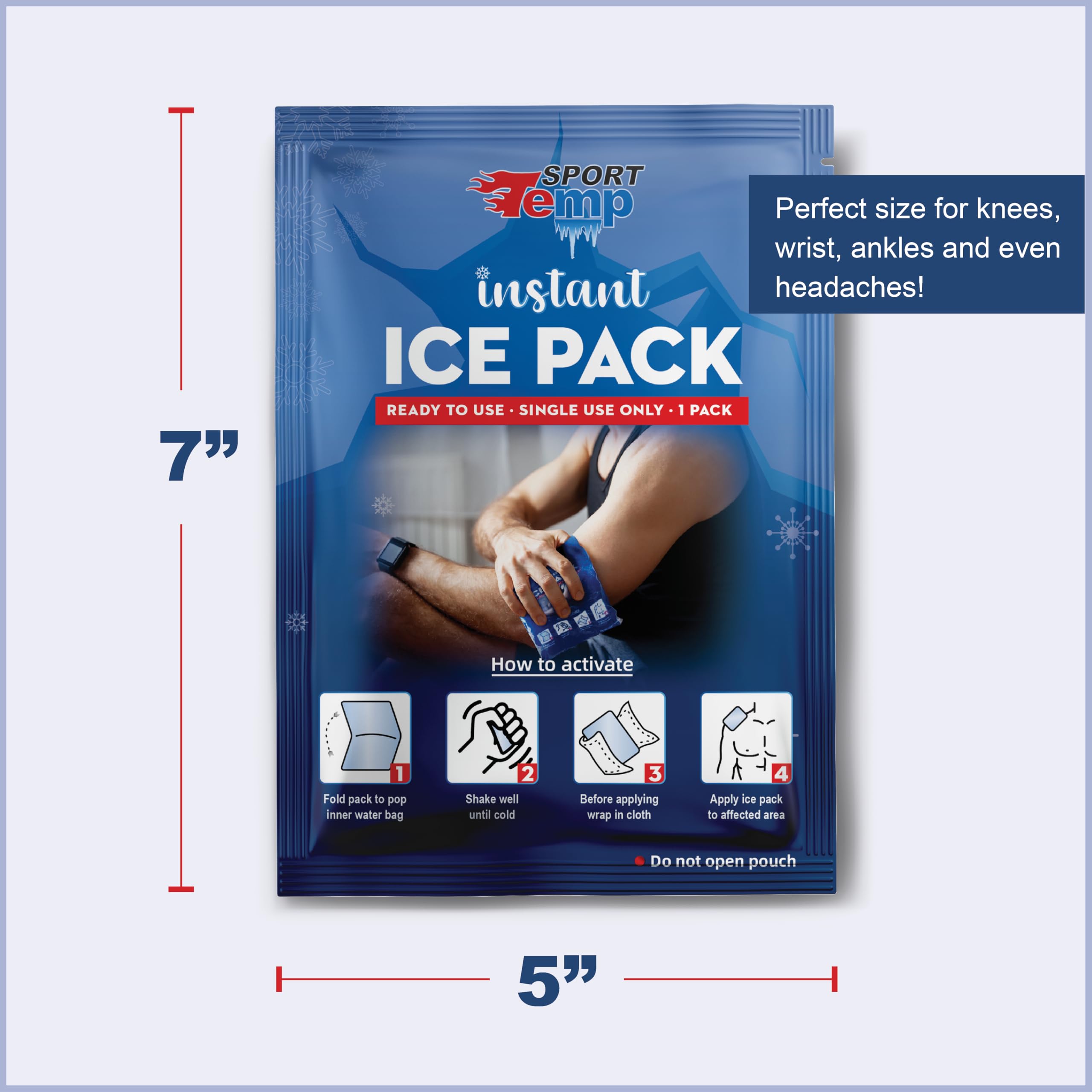 Sport Temp pack sans congélateur, activation rapide pour blessure légère.