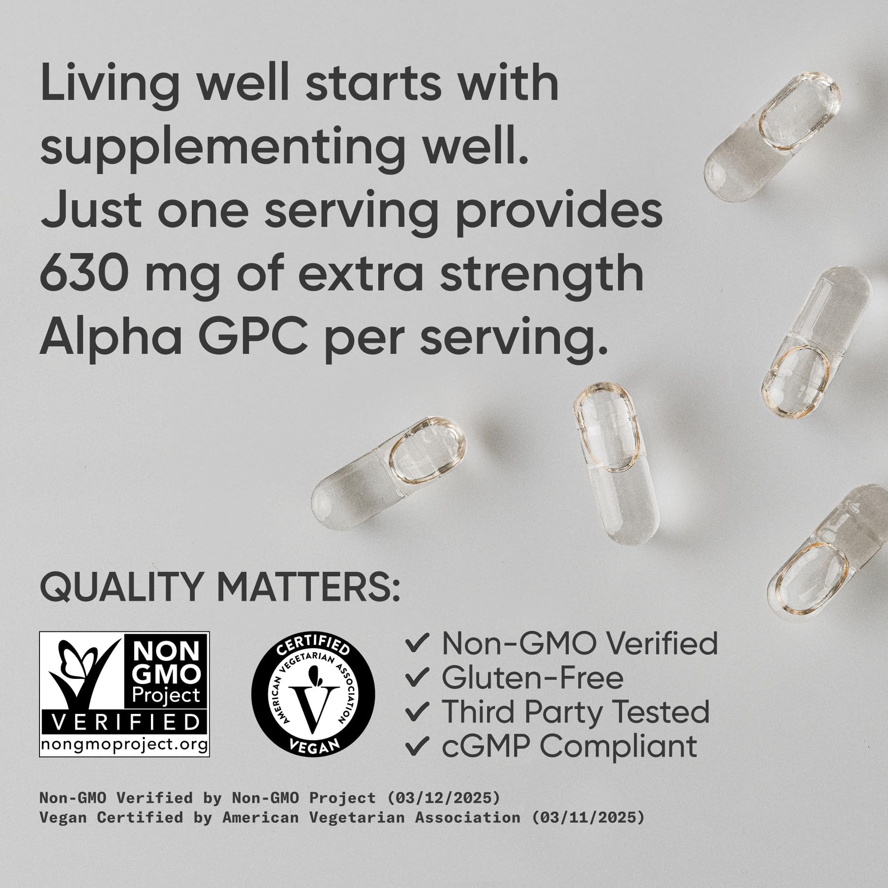 Boîte Sports Research Alpha GPC 630mg, packaging prêt à l'emploi